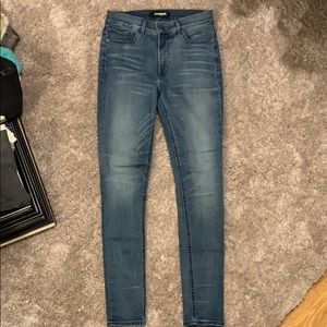 High rise skinny jeans